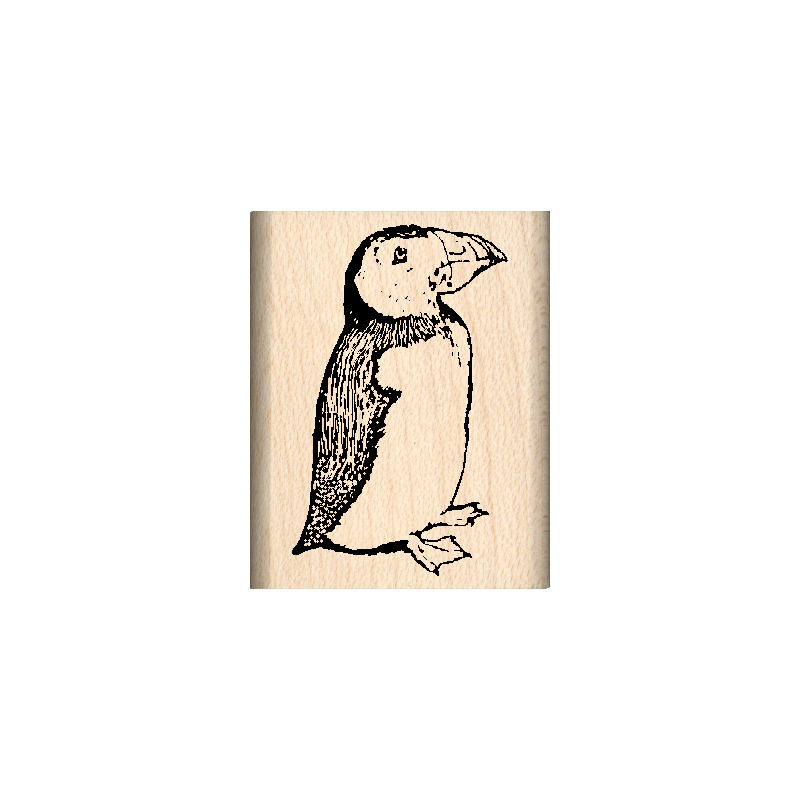 Puffin Rubber Stamp 1" x 1.25" block