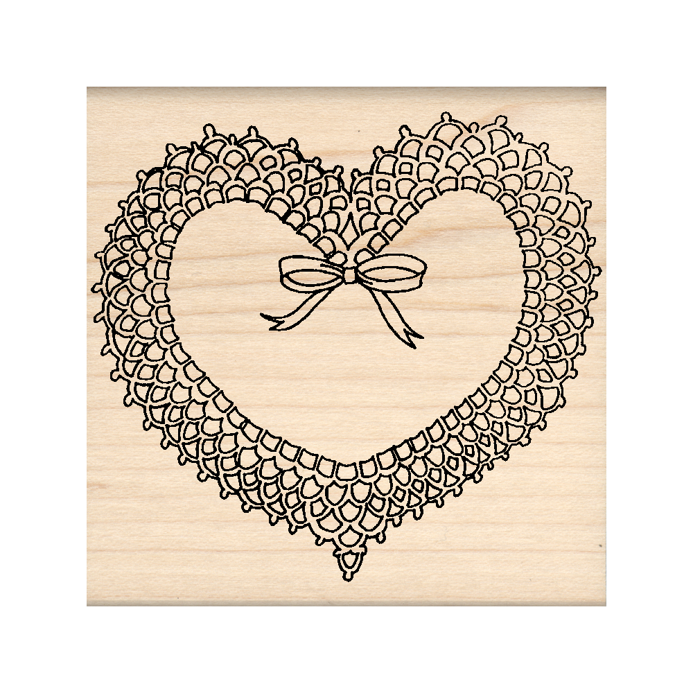 Heart Rubber Stamp 2.5" x 2.5" block