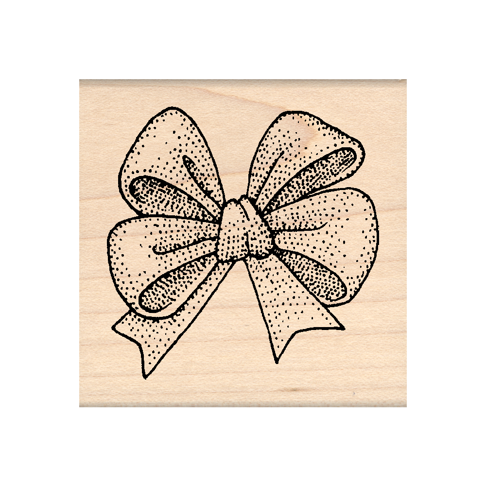 Bow Rubber Stamp 2.25" x 2.25" block