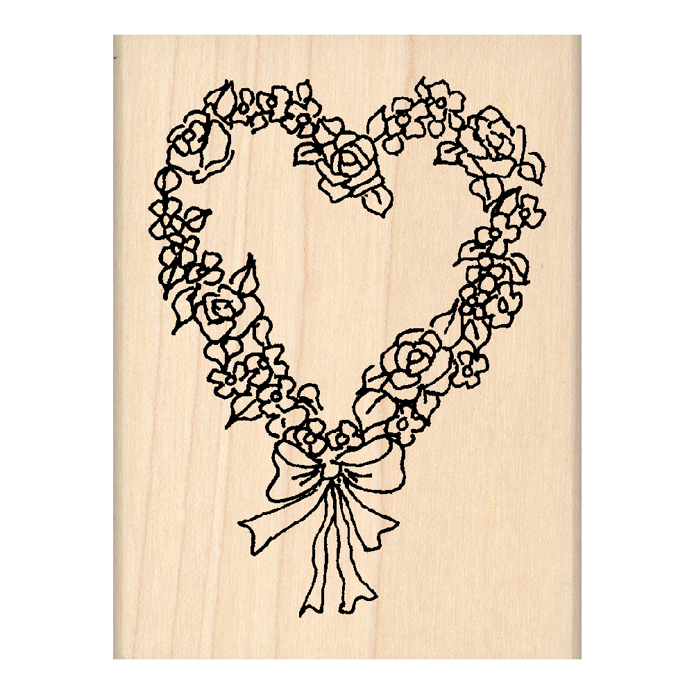 Wreath Rubber Stamp 2.25" x 3" block