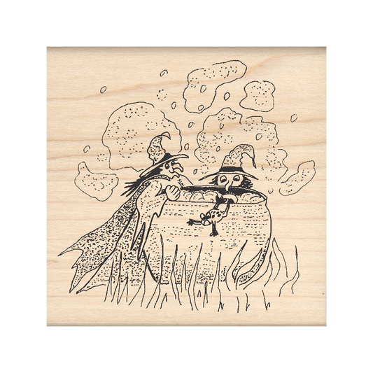 Witch's Brew Rubber Stamp 2.5" x 2.5" block