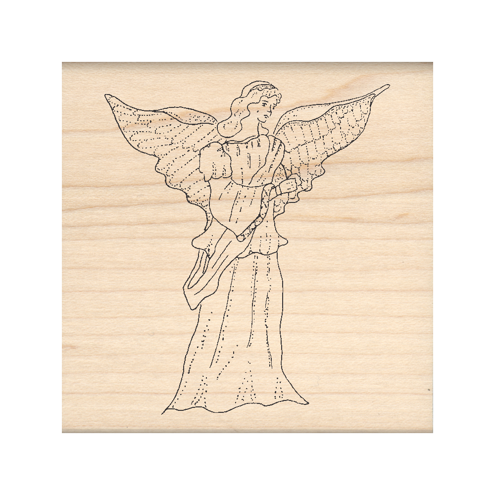 Angel Rubber Stamp 2.5" x 2.5" block