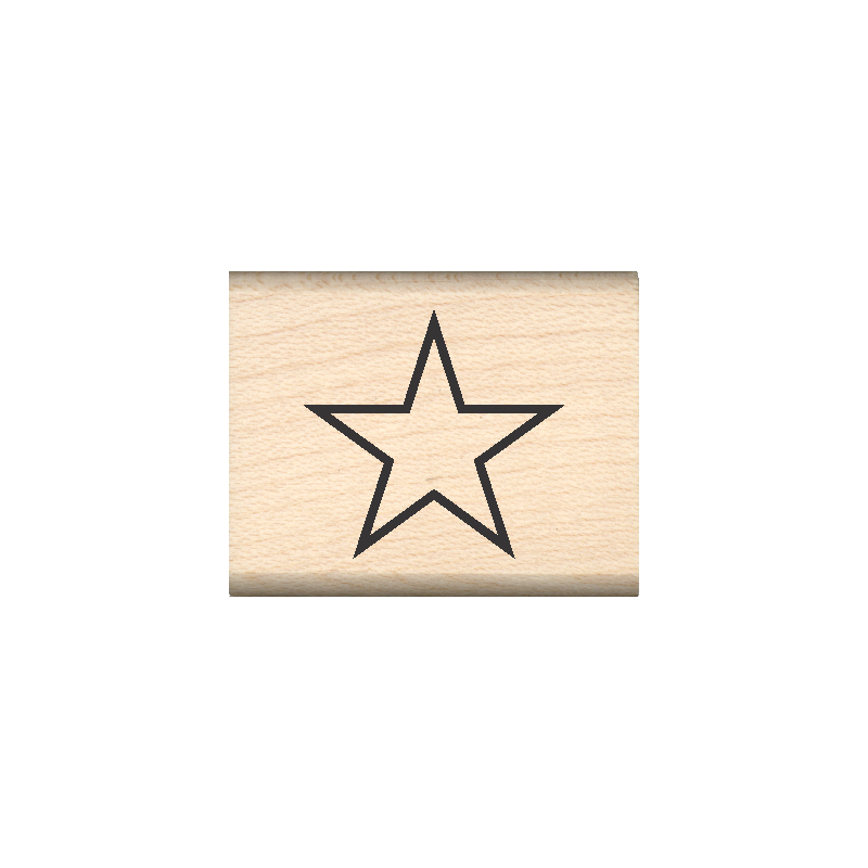 Star Rubber Stamp 1" x 1.25" block