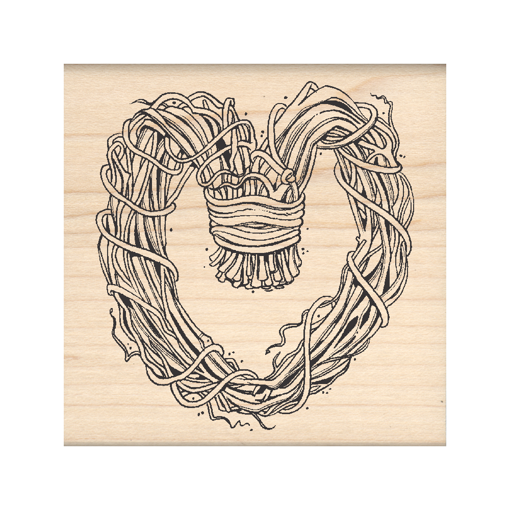 Wreath Rubber Stamp 2.5" x 2.5" block