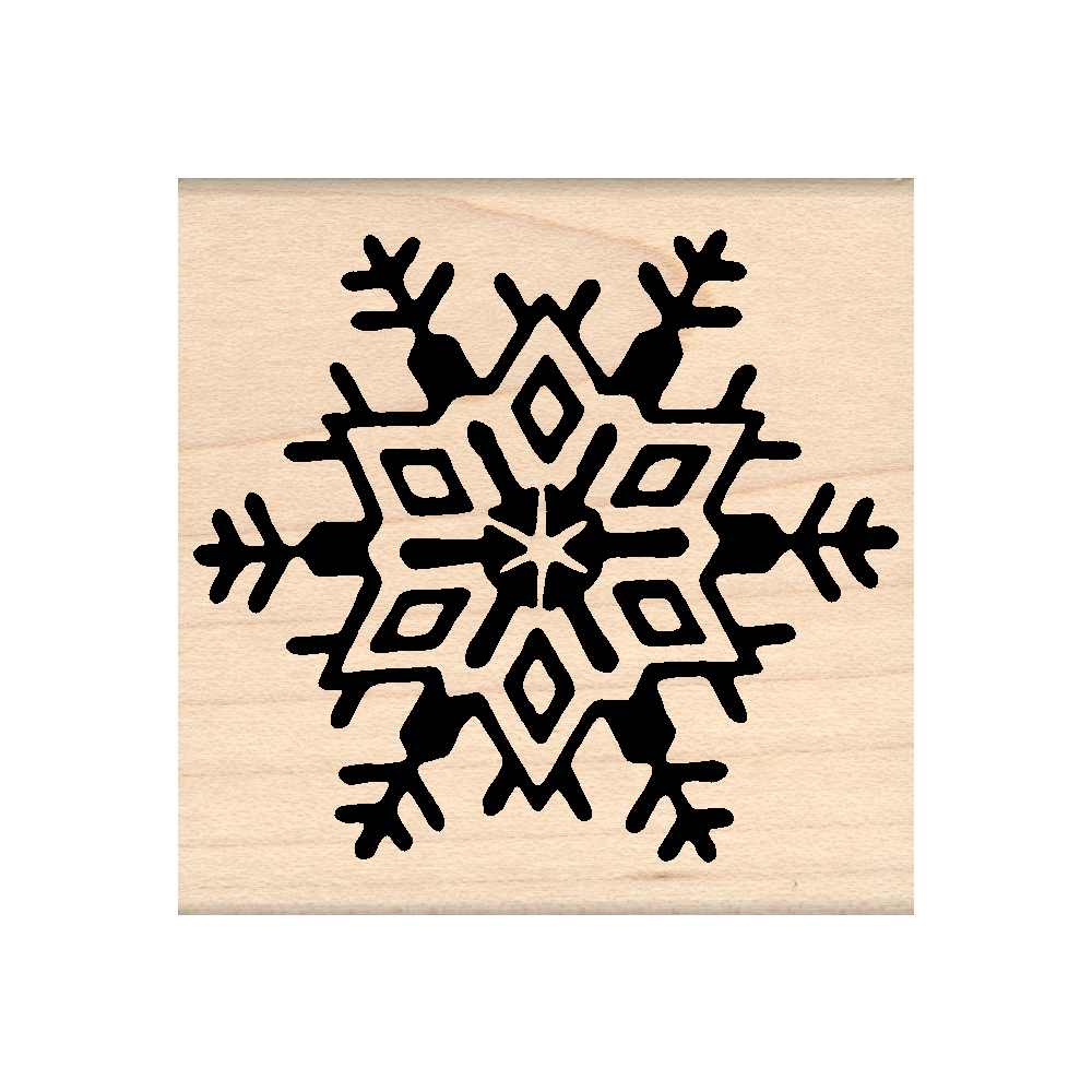 Snowflake Christmas Rubber Stamp 2.5" x 2.5" block