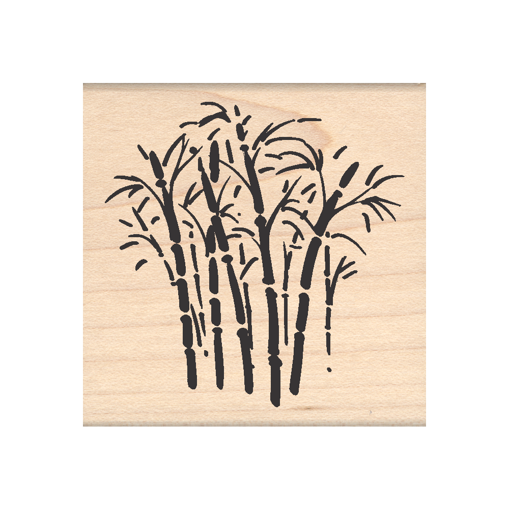 Bamboo Rubber Stamp 2.25" x 2.25" block