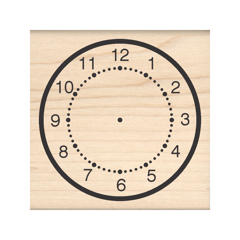Clock Rubber Stamp 2.5" x 2.5" block