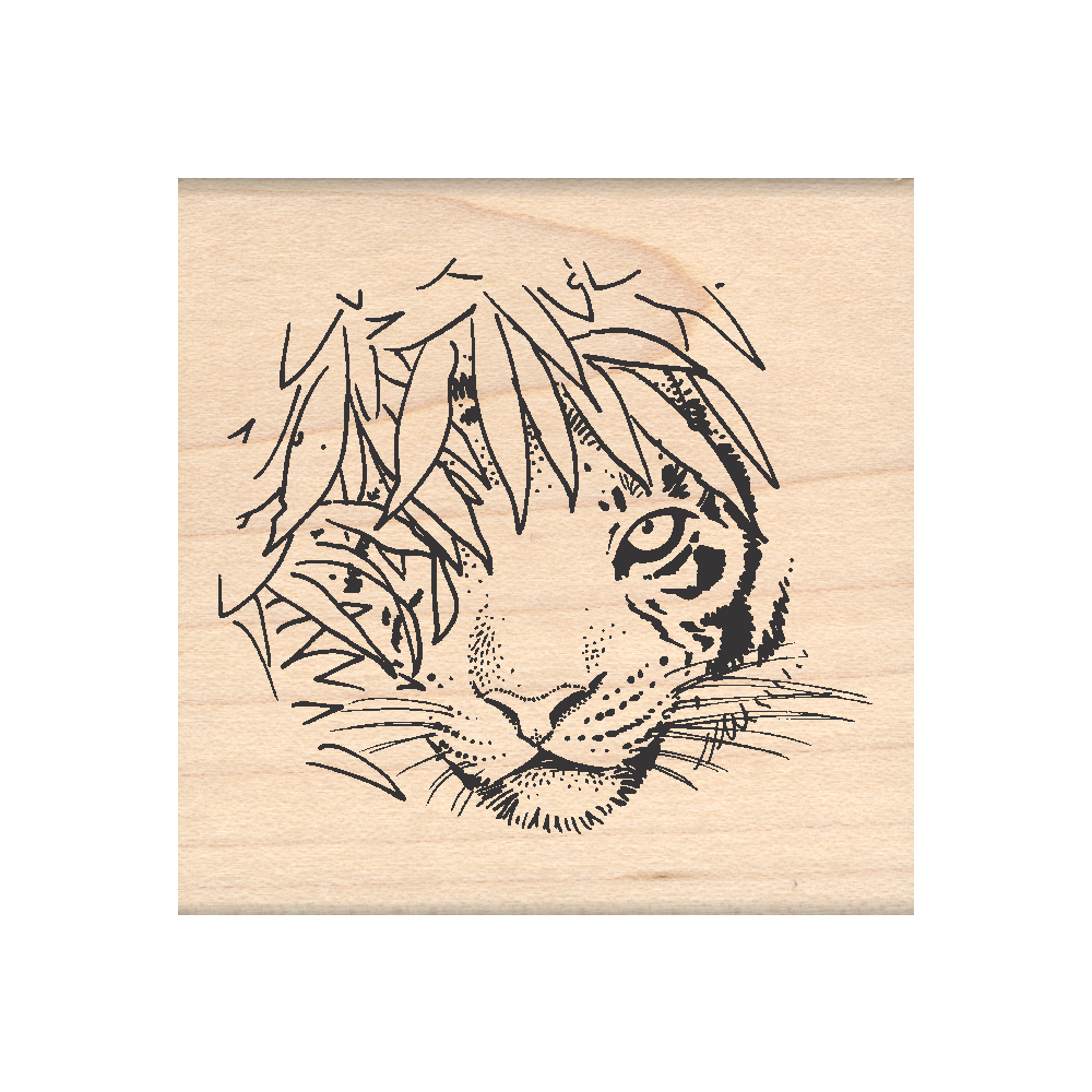 Tiger Rubber Stamp 2.25" x 2.25" block
