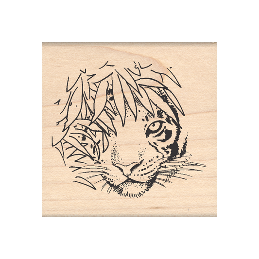 Tiger Rubber Stamp 2.25" x 2.25" block