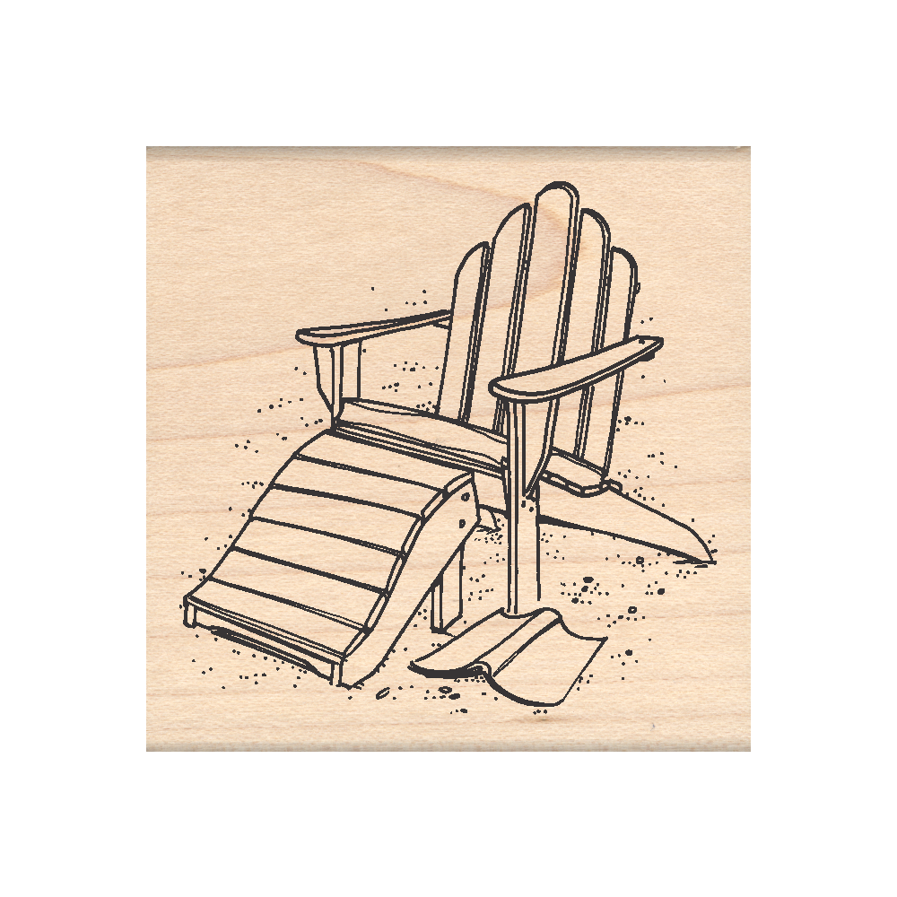 Adirondack Chair Rubber Stamp 2.5" x 2.5" block