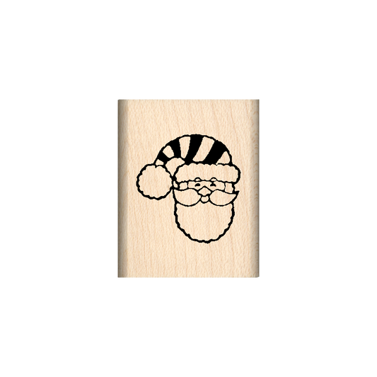 Santa Christmas Rubber Stamp 1" x 1.25" block