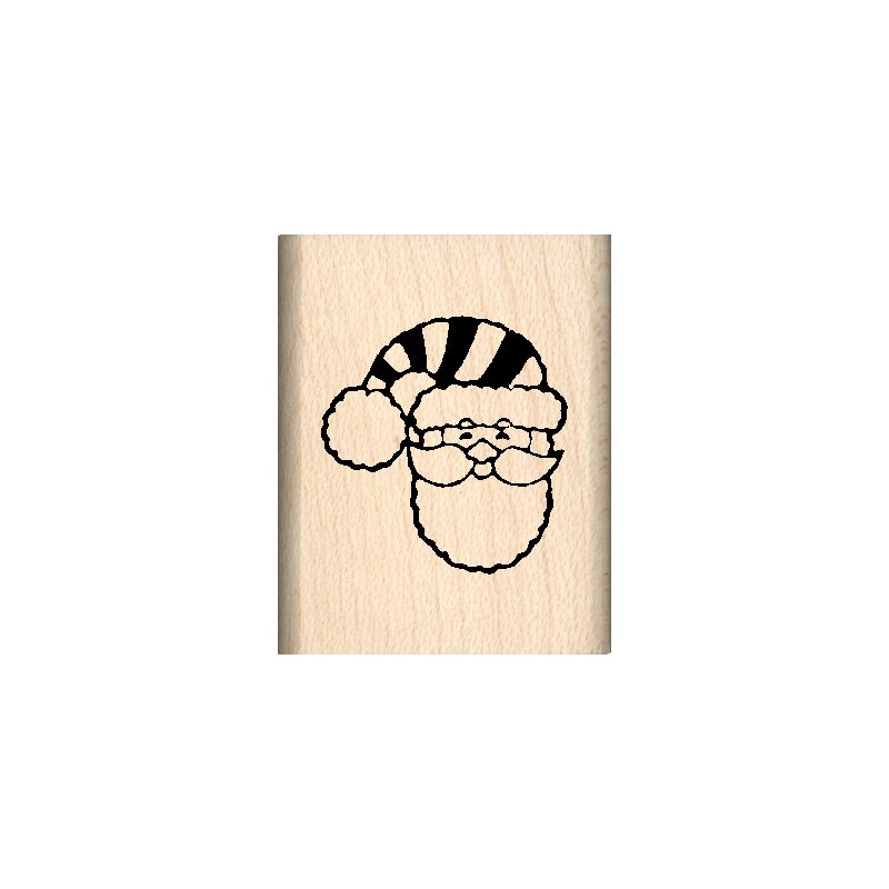 Santa Christmas Rubber Stamp 1" x 1.25" block