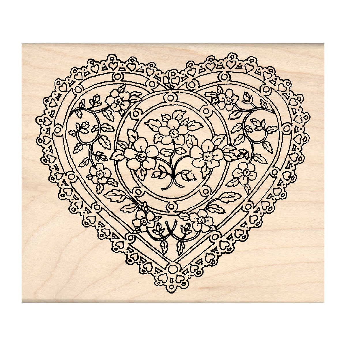 Heart Rubber Stamp 3" x 3.25" block