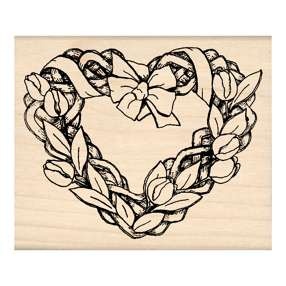 Heart Rubber Stamp 2.5" x 3" block