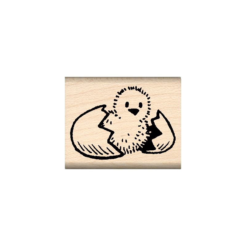 Chick Rubber Stamp 1" x 1.25" block