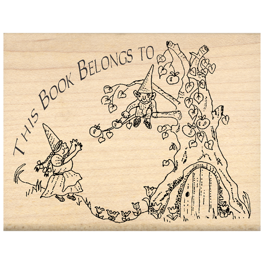 This Book Belongs to: Bookplate Rubber Stamp 2.5" x 3.25" block
