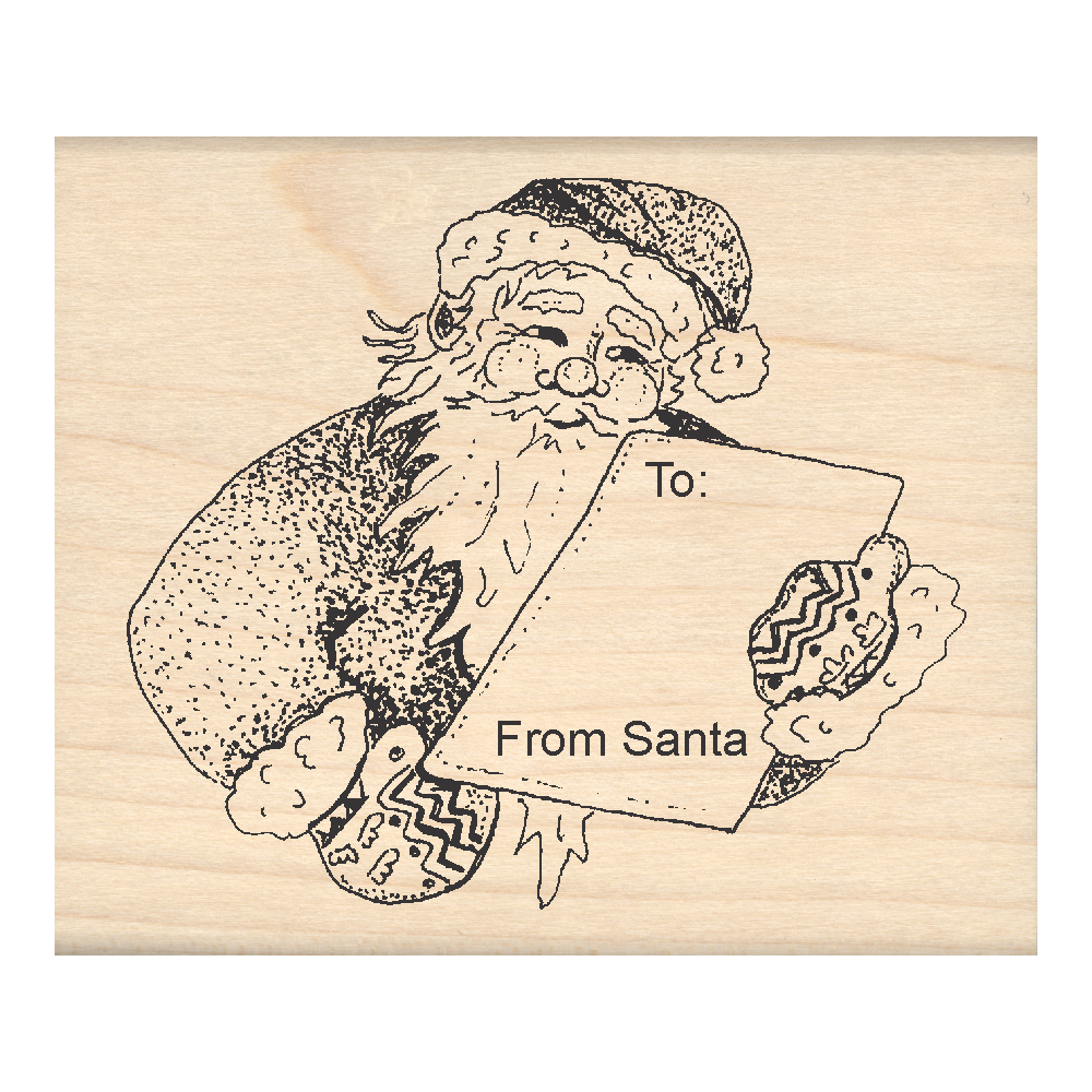 To: FromSanta Christmas Rubber Stamp 2.5" x 3" block