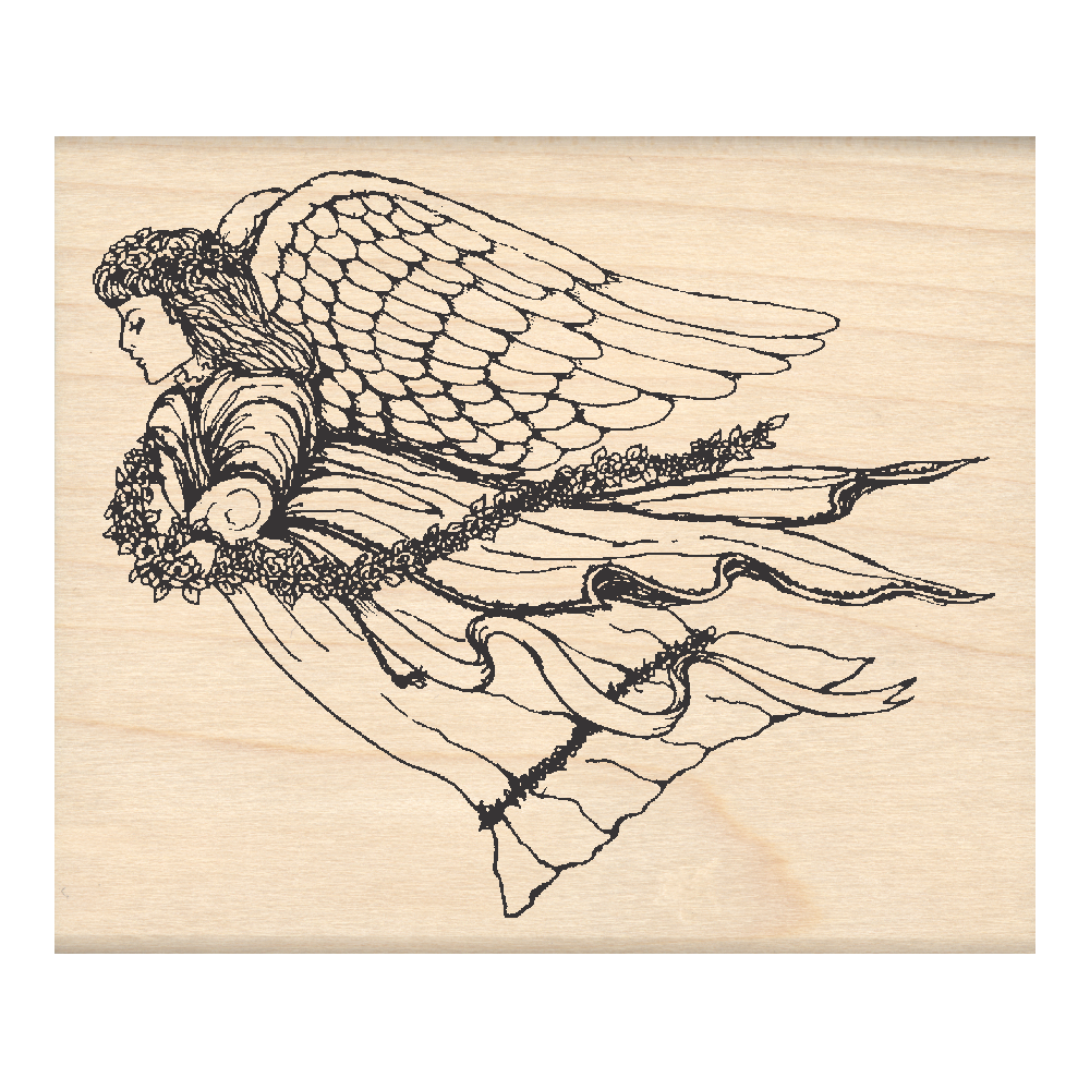 Angel Rubber Stamp 2.5" x 3" block