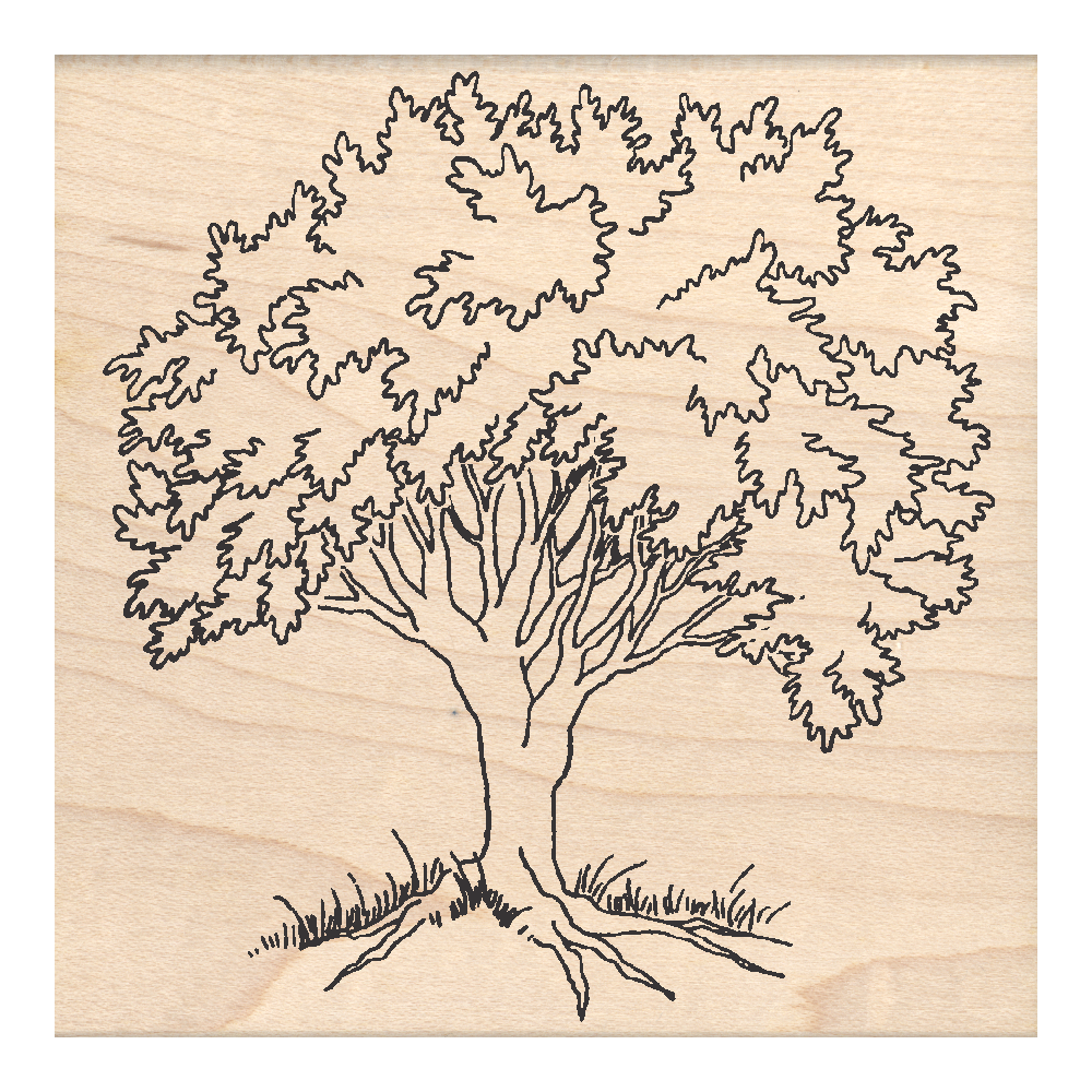 Tree Rubber Stamp 3" x 3.25" block