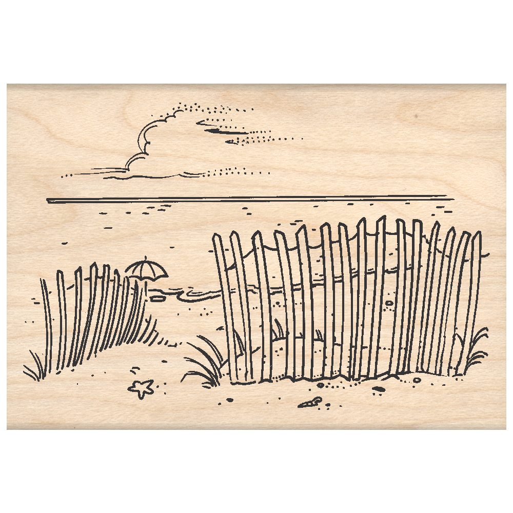 Beach Rubber Stamp 2.25" x 3.5" block