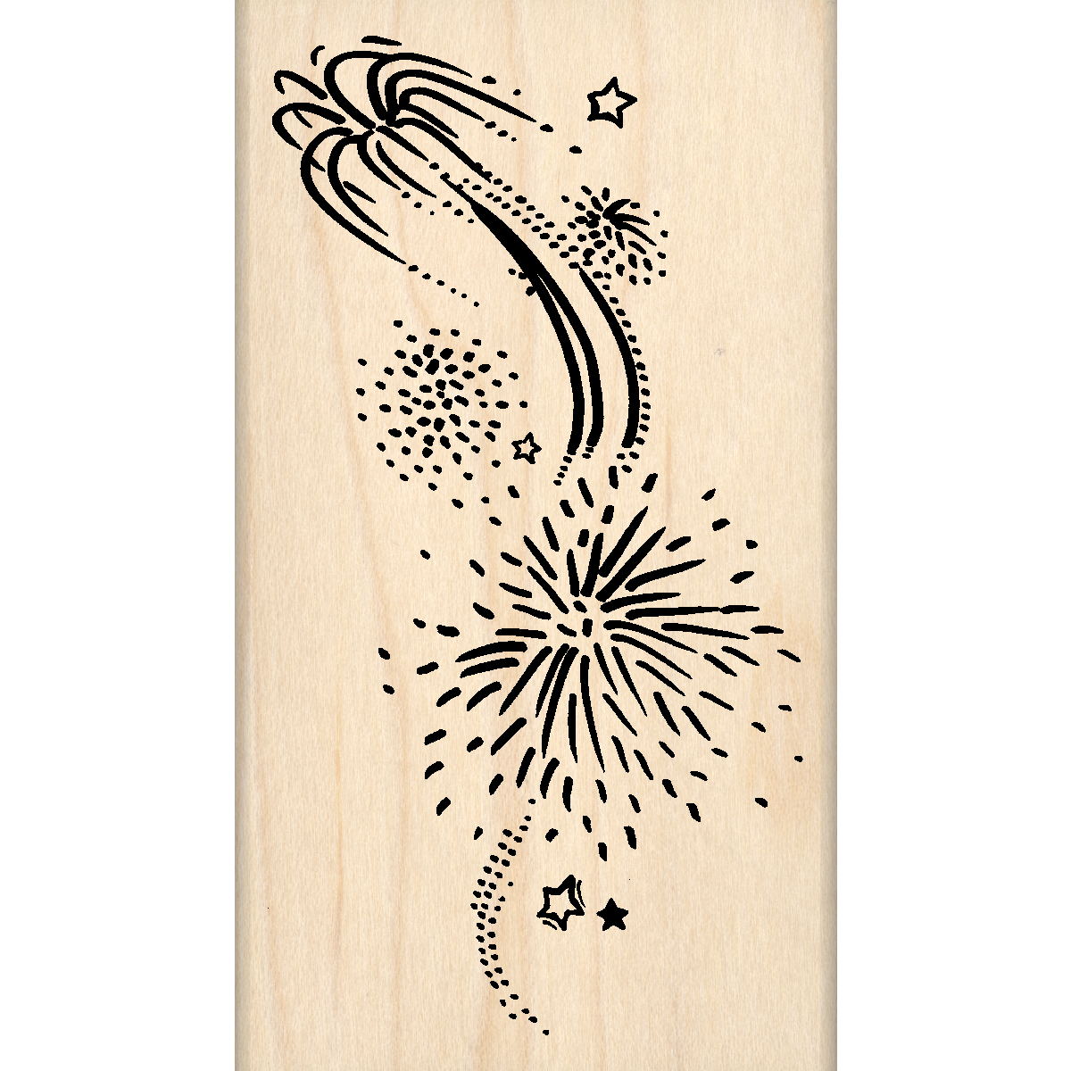 Fireworks Rubber Stamp 2.5" x 4" block