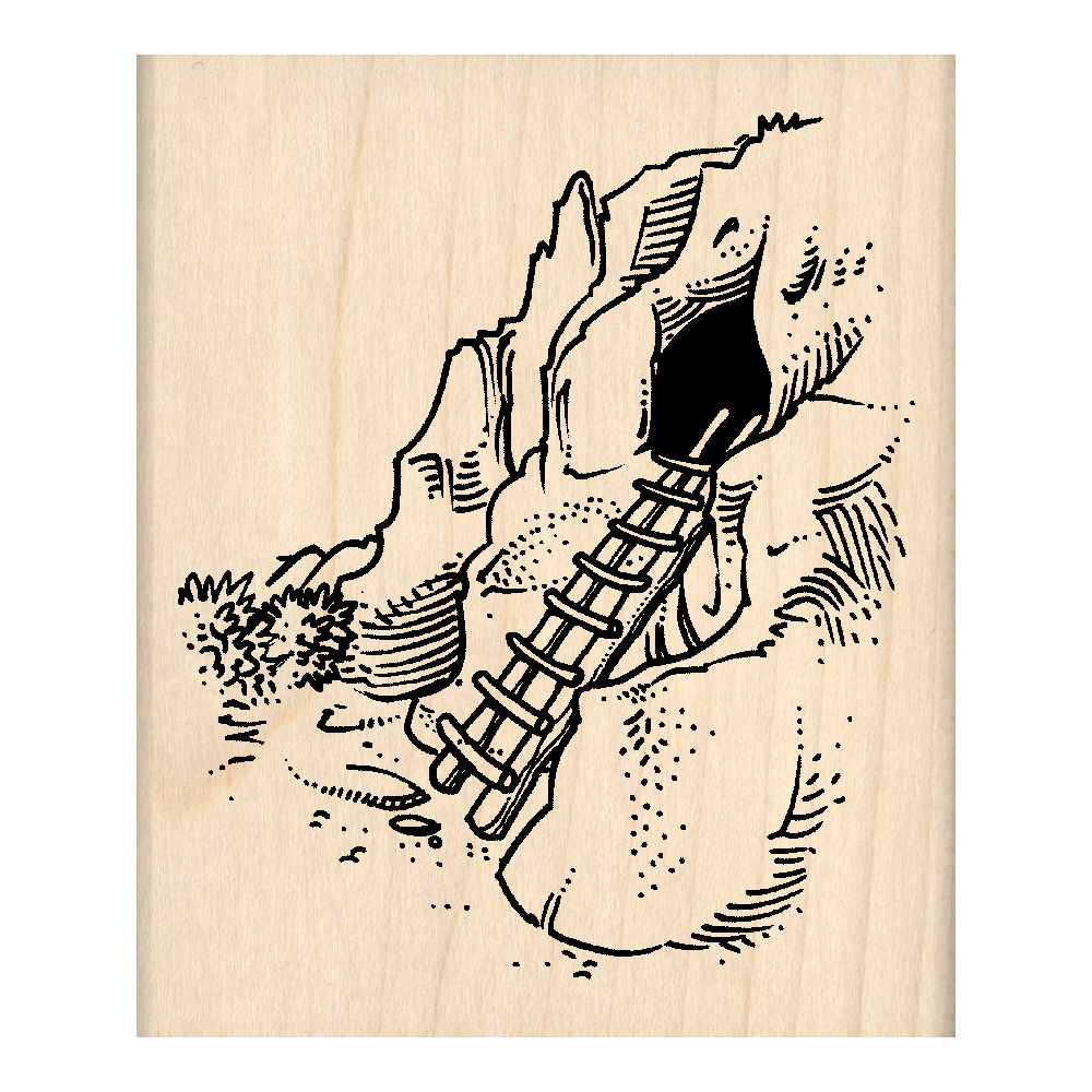 Cave Rubber Stamp 2.5" x 3" block