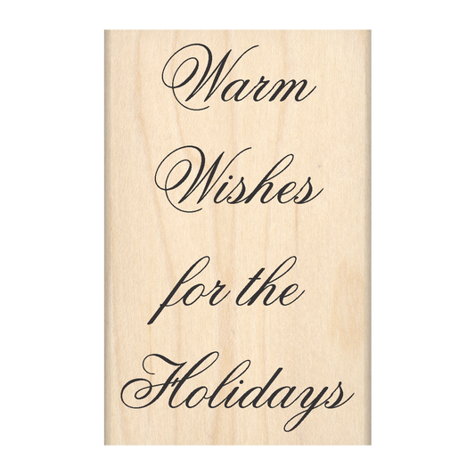 Warm Wishes for The Holidays Rubber Stamp 2.25" x 3.5" block