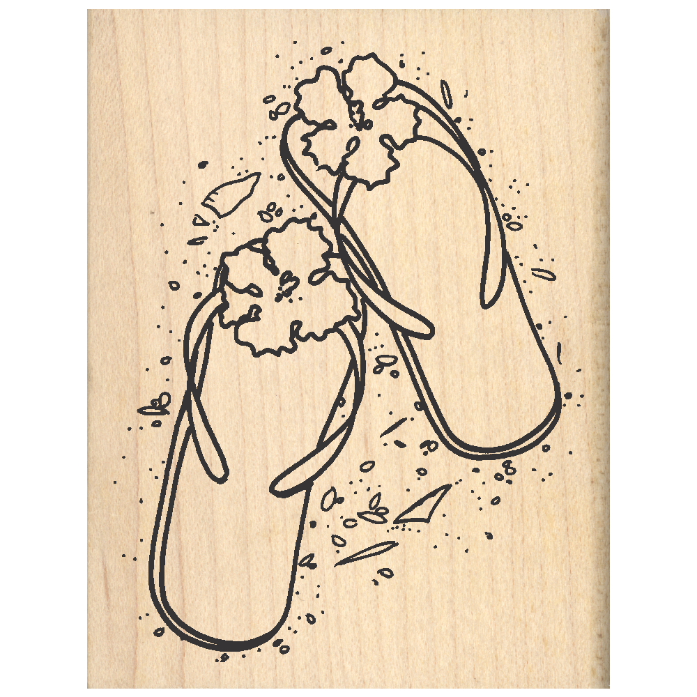 Sandals Rubber Stamp 2.5" x 3.25" block
