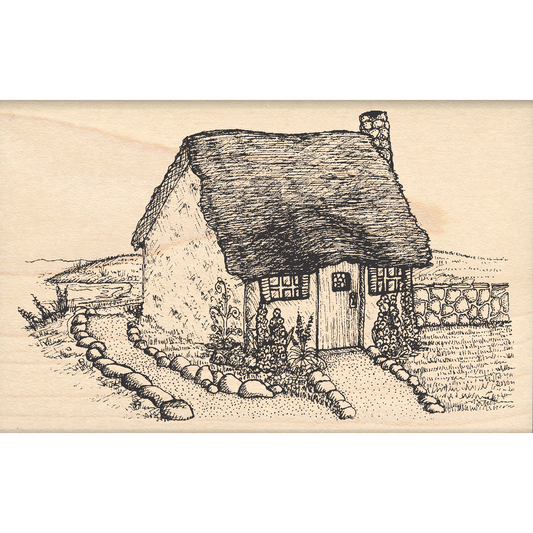 Cottage Rubber Stamp 3" x 4" block