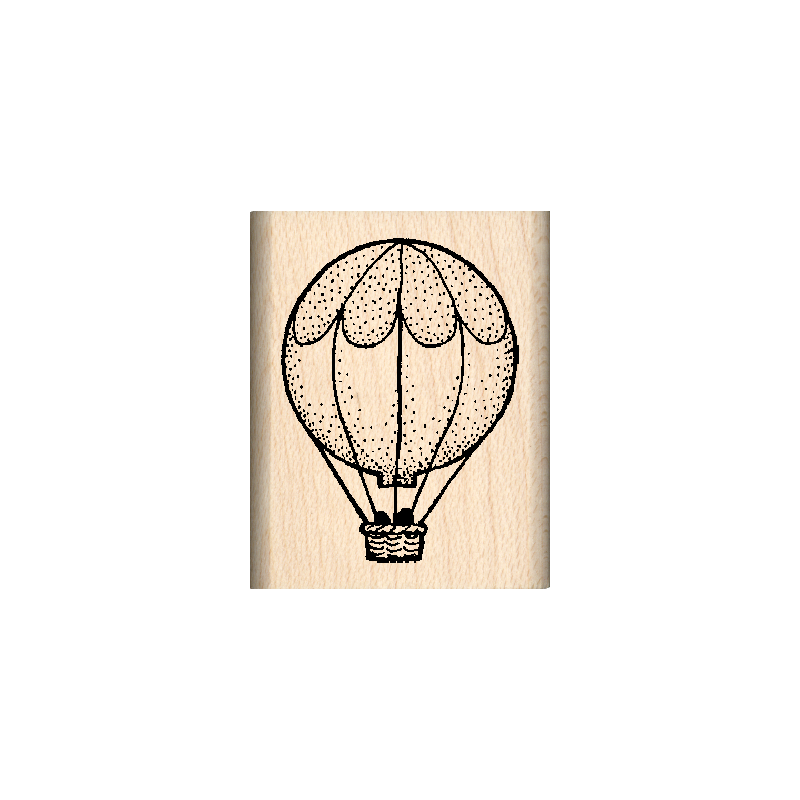 Hot Air Balloon Rubber Stamp 1" x 1.25" block