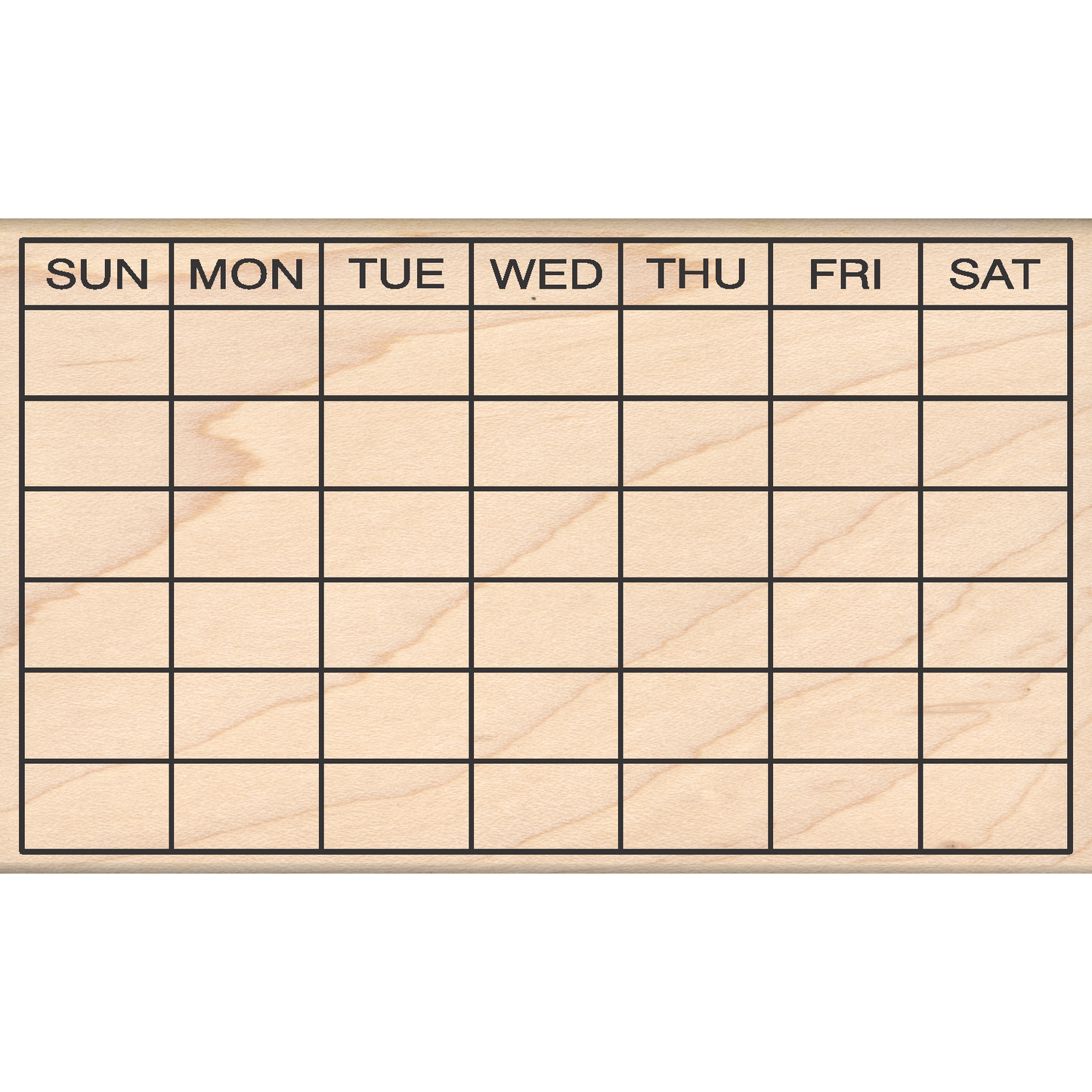 Large Bullet Journal 6 Row Calendar Rubber Stamp 3" x 5" block
