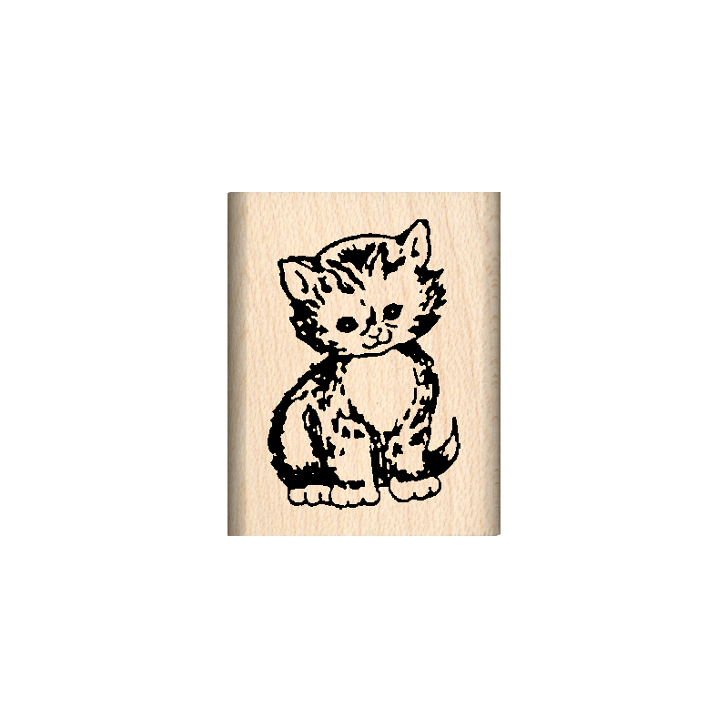 Kitty Rubber Stamp 1" x 1.25" block