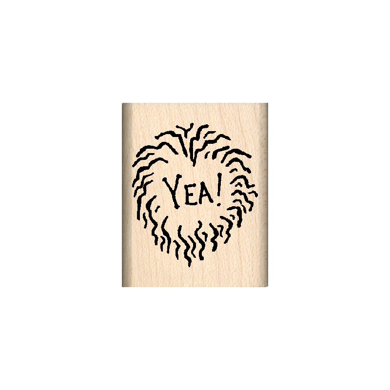 Yea Rubber Stamp 1" x 1.25" block