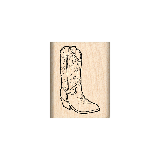 Cowboy Boots Rubber Stamp 1" x 1.25" block