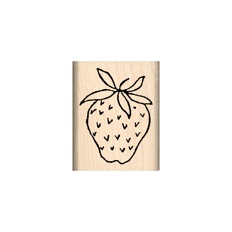 Strawberry Rubber Stamp 1" x 1.25" block