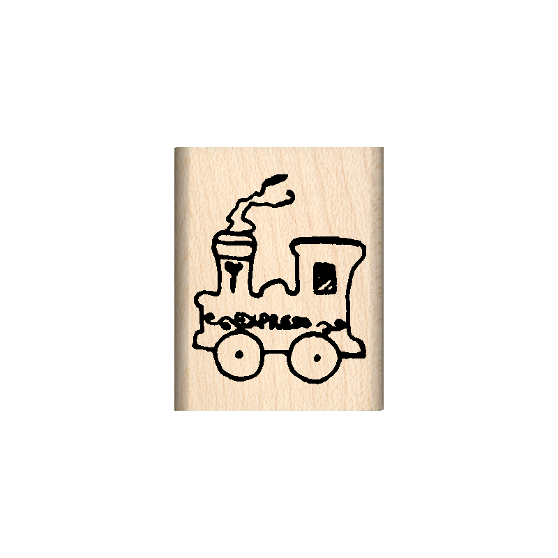 Train Rubber Stamp 1" x 1.25" block