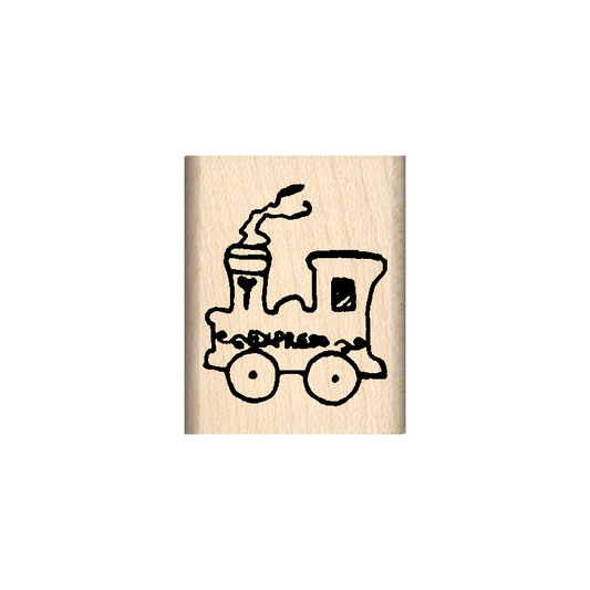 Train Rubber Stamp 1" x 1.25" block