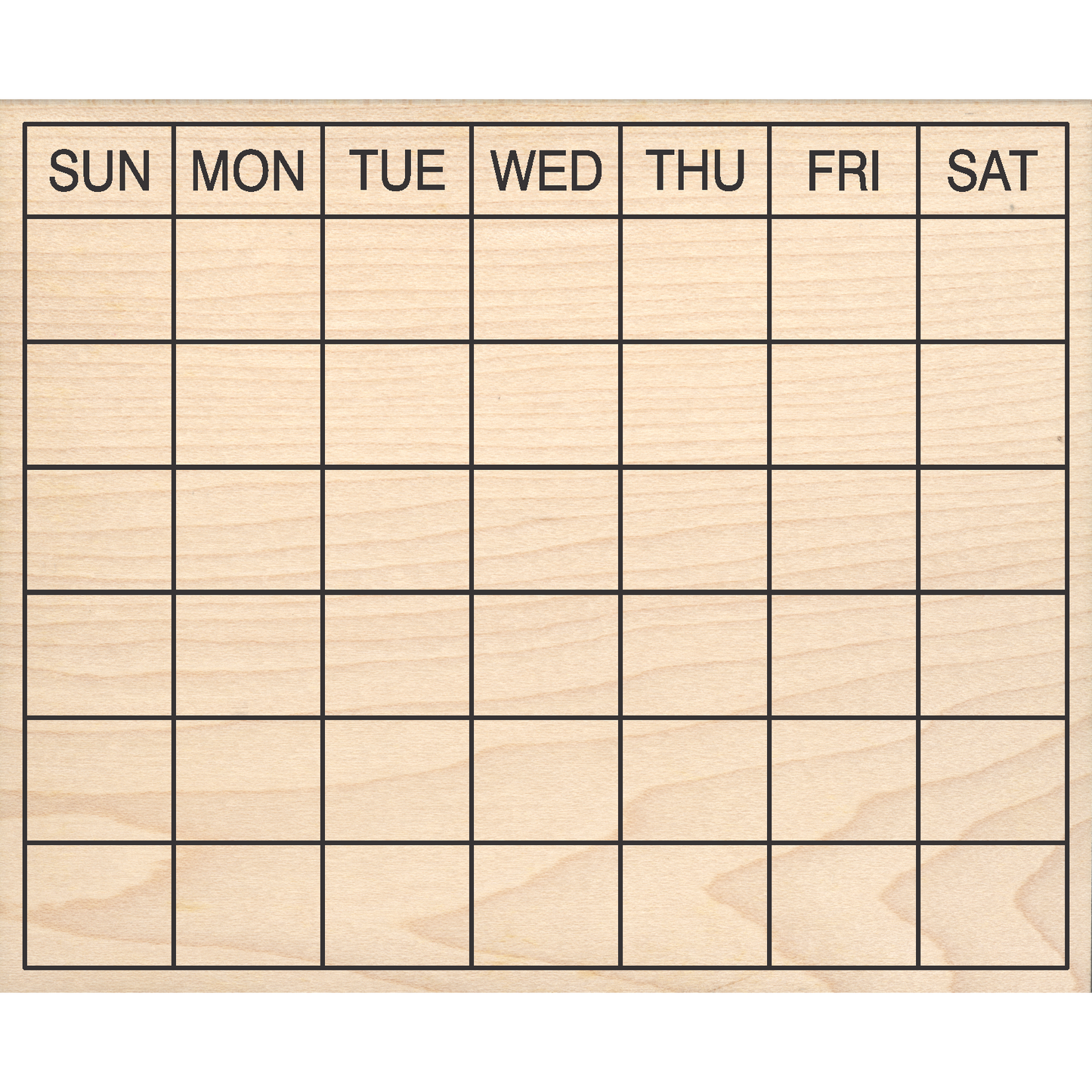 Extra Large Bullet Journal 6 Row Calendar Rubber Stamp 4.5" x 5.5" block