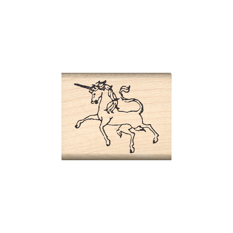 Unicorn Rubber Stamp 1" x 1.25" block