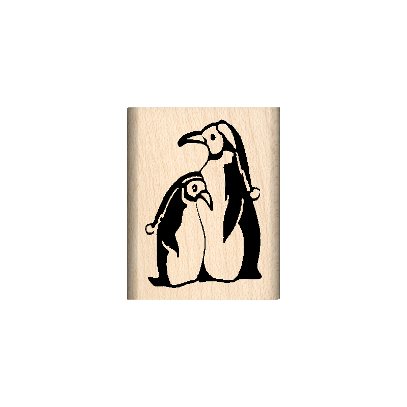 Penguins Rubber Stamp 1" x 1.25" block