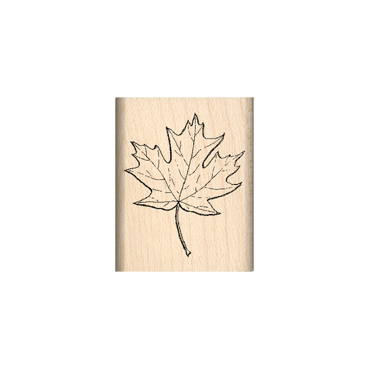 Maple Leaf Rubber Stamp 1" x 1.25" block