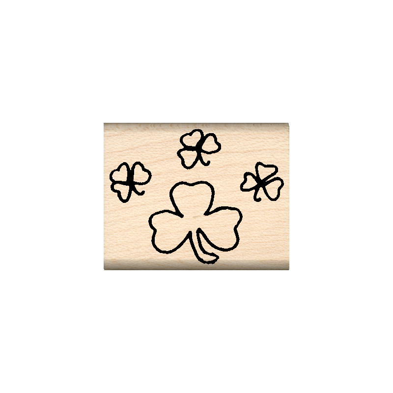 Shamrocks Rubber Stamp 1" x 1.25" block