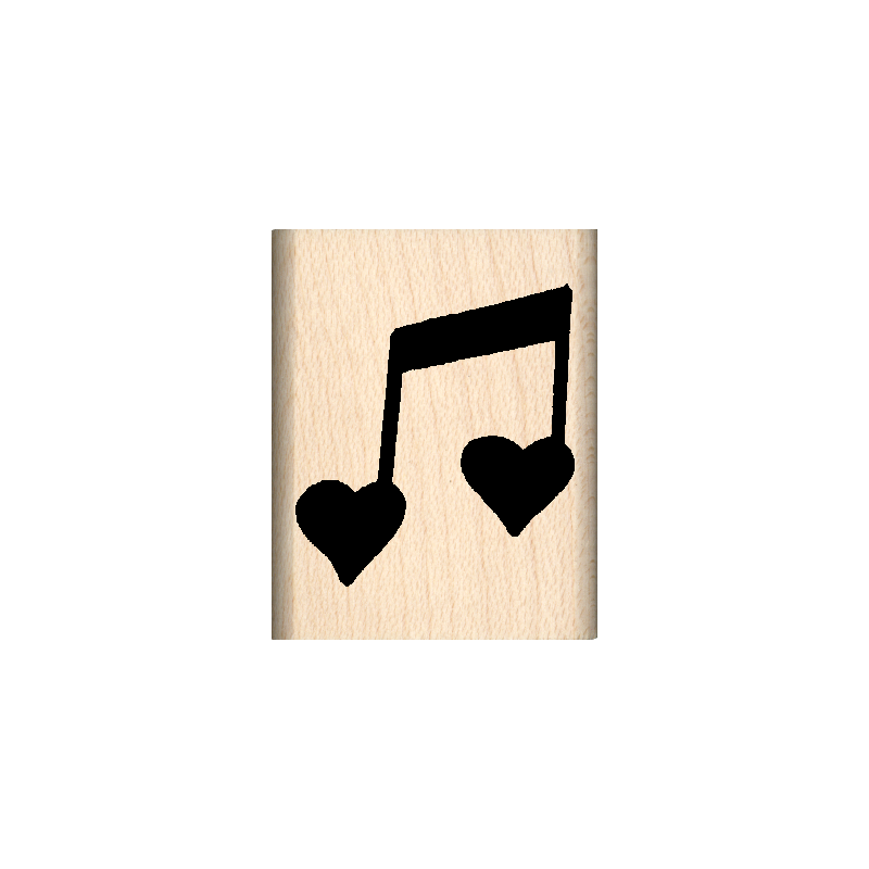 Heart Note Rubber Stamp 1" x 1.25" block