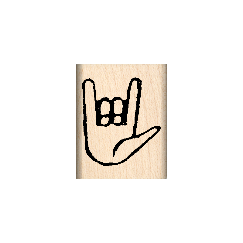 Sign Love Rubber Stamp 1" x 1.25" block