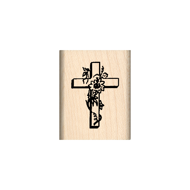 Cross Rubber Stamp 1" x 1.25" block