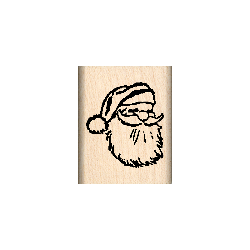 Santa Rubber Stamp 1" x 1.25" block