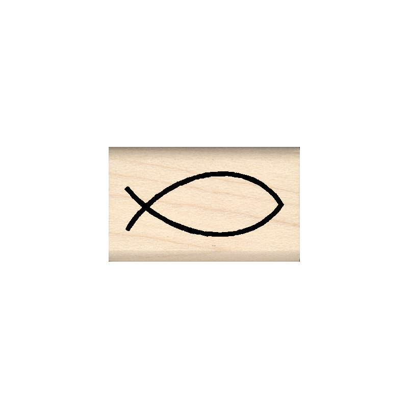 Fish Symbol Rubber Stamp .75" x 1.25" block