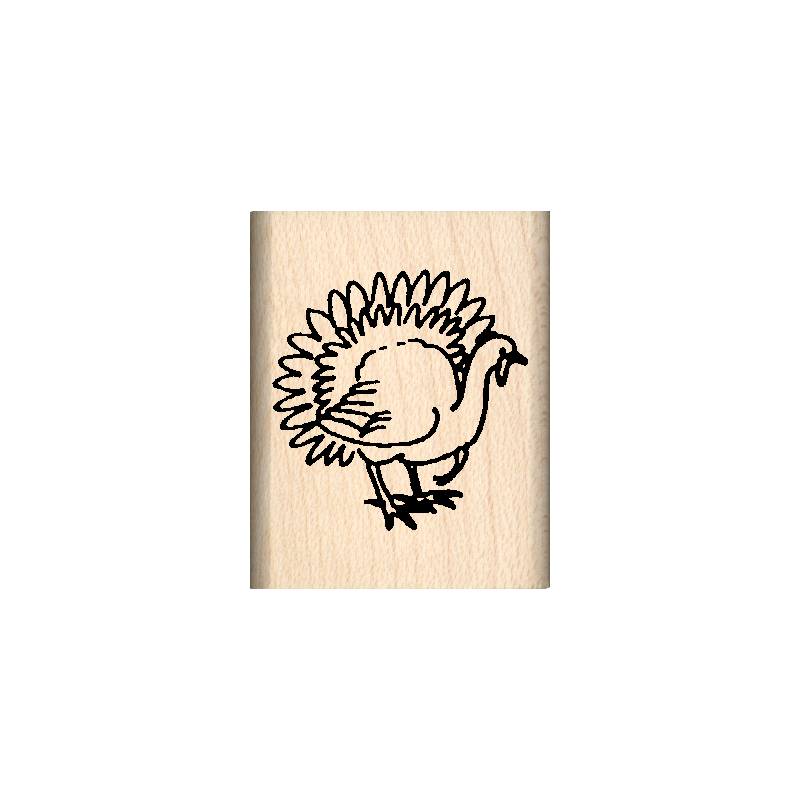 Turkey Rubber Stamp 1" x 1.25" block