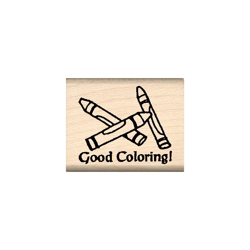 Good Coloring Rubber Stamp 1" x 1.25" block