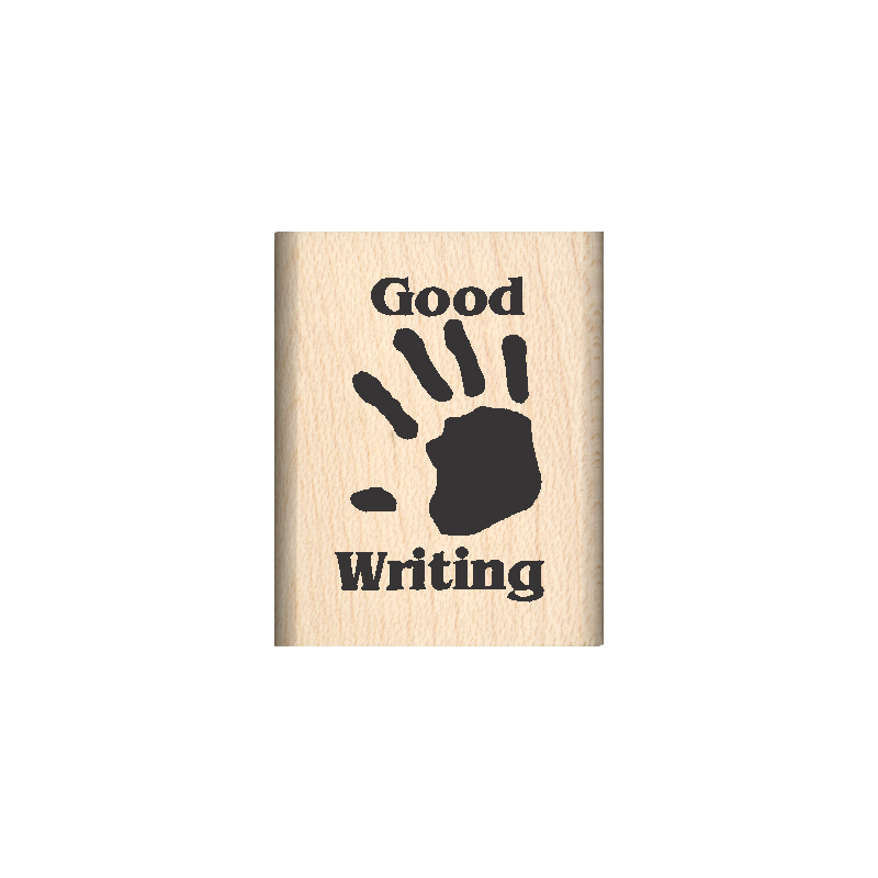 Good Hand Writing Rubber Stamp 1" x 1.25" block